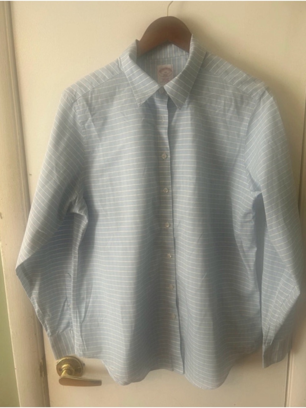 NWOT Brooks Brothers Non Iron Blue Striped Button Down Shirt 14